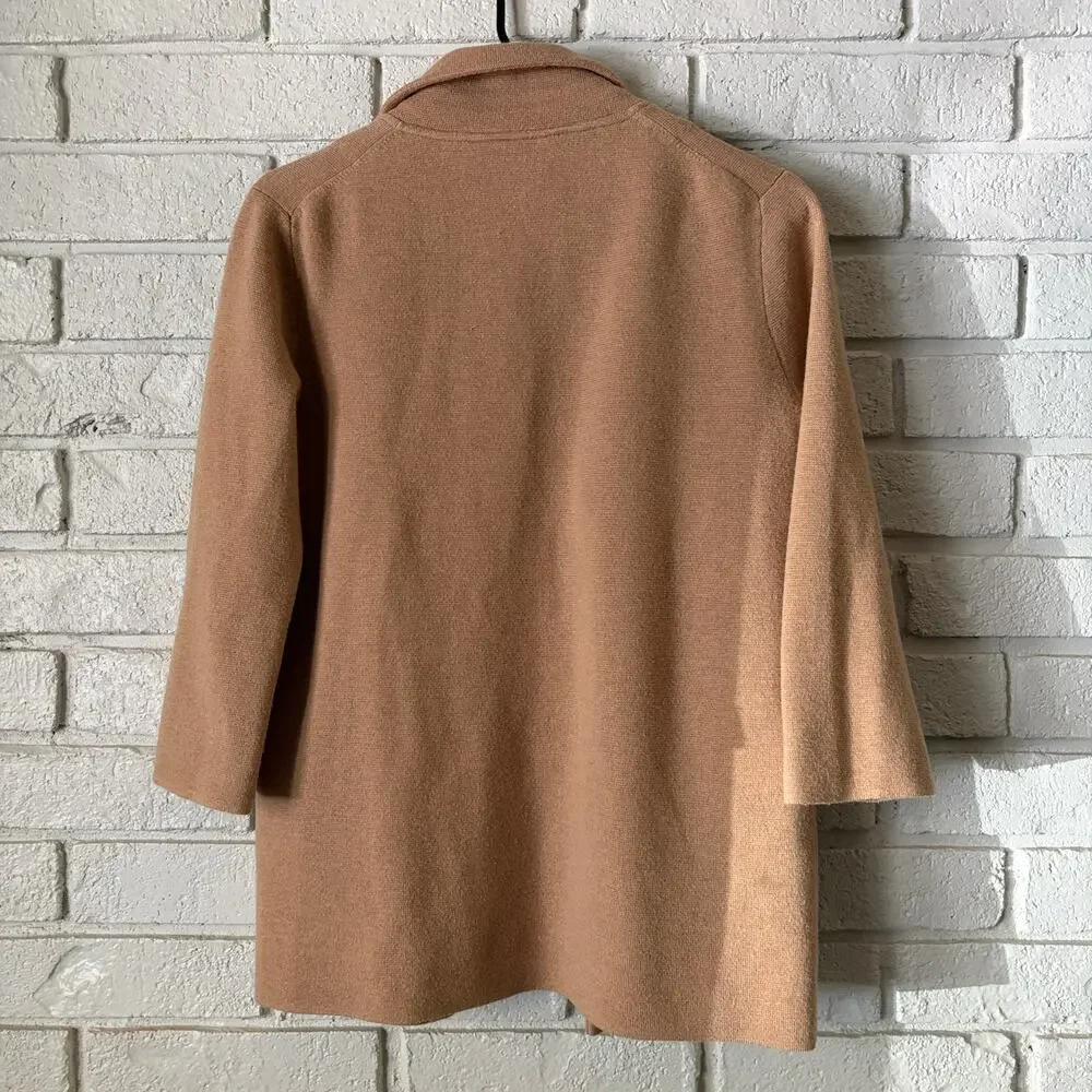 J. Crew Sophie Open Front Sweater Blazer Camel Women's Sz S Wool Blend Classic